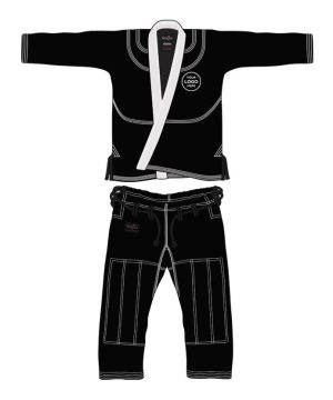 Black BJJ gi with white lapel