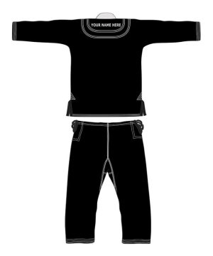 PREMIUM CUSTOM BLACK BRAZILIAN JIU-JITSU GI with FREE BELT & BAG - Image 4