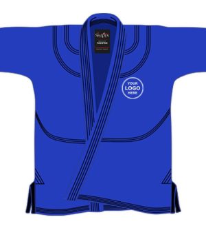 BLUE CUSTOM NAME & LOGO BRAZILIAN JIU-JITSU GI with FREE BELT & BAG - Image 3