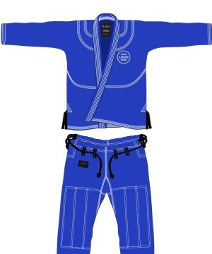 Blue Customized Gi for BJJ with Free Belt and Bag