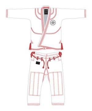 custom White red BJJ Gi