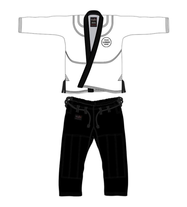personalized white black BJJ gi