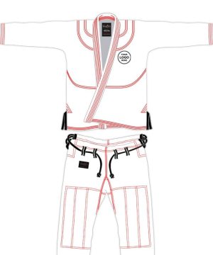 WHITE CUSTOM NAME & LOGO BRAZILIAN JIUJITSU GI