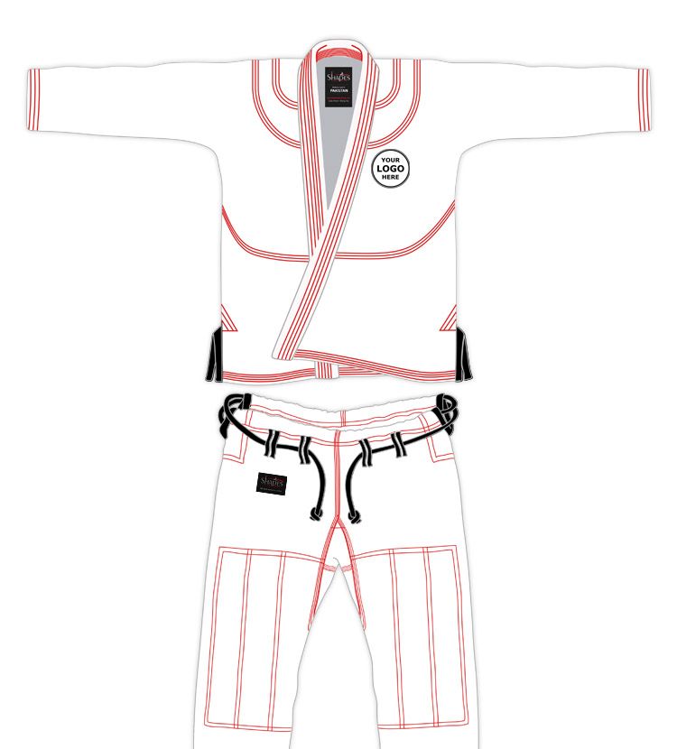 WHITE CUSTOM NAME & LOGO BRAZILIAN JIUJITSU GI