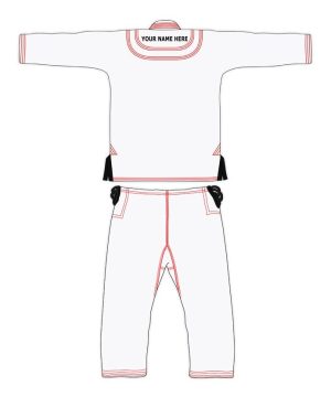 WHITE CUSTOM NAME & LOGO BRAZILIAN JIUJITSU GI with FREE BELT & BAG - Image 4