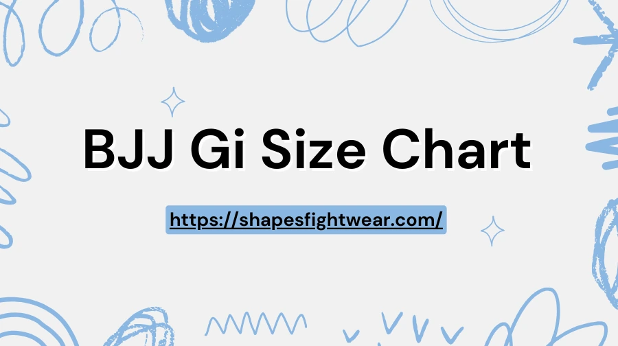 BJJ Gi Size Chart showing jiu jitsu gi sizing based on height and weight