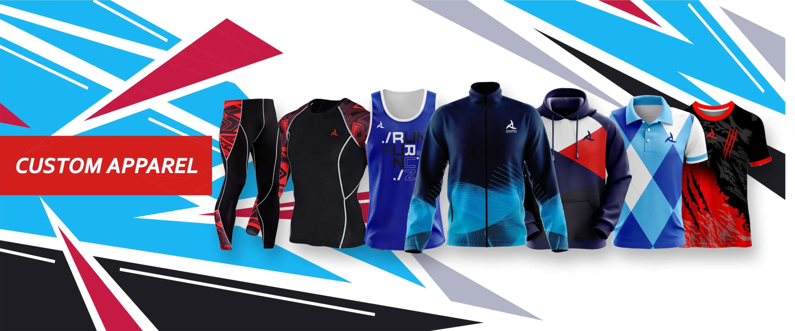 Custom apparel for gyms, teams and businesses: sweats, hoodies, t-shirts, compression and outerwear