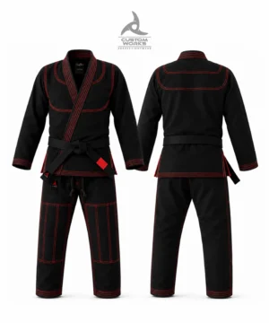 Full Personalized Blue Custom BJJ Gi with custom design options and special or large sizes from Shapes Fightwear