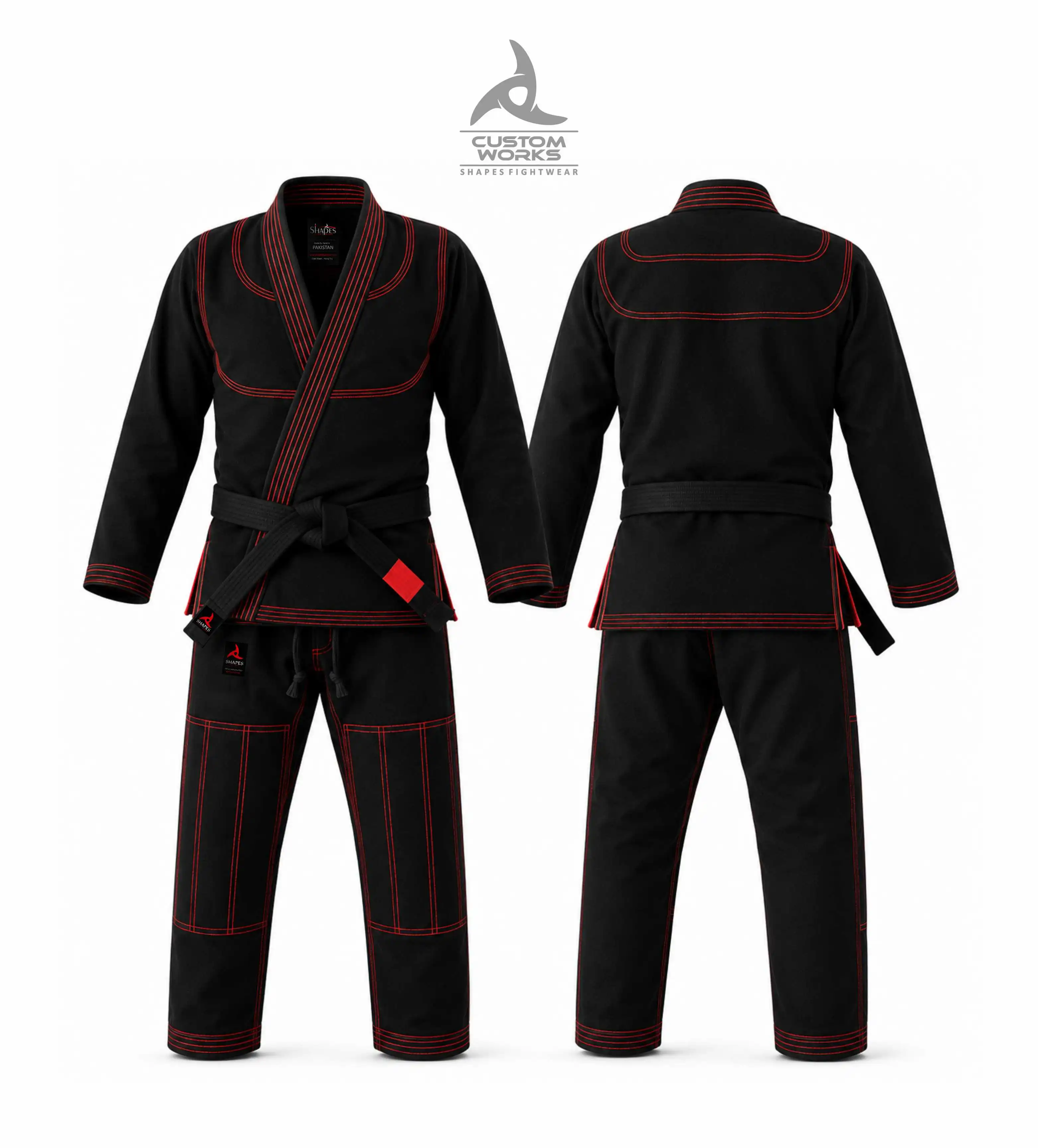 Full Personalized Blue Custom BJJ Gi with custom design options and special or large sizes from Shapes Fightwear