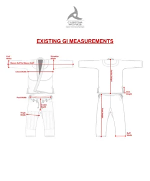 Existing Gi Measurements for special or larger sizes of BJJ Gi