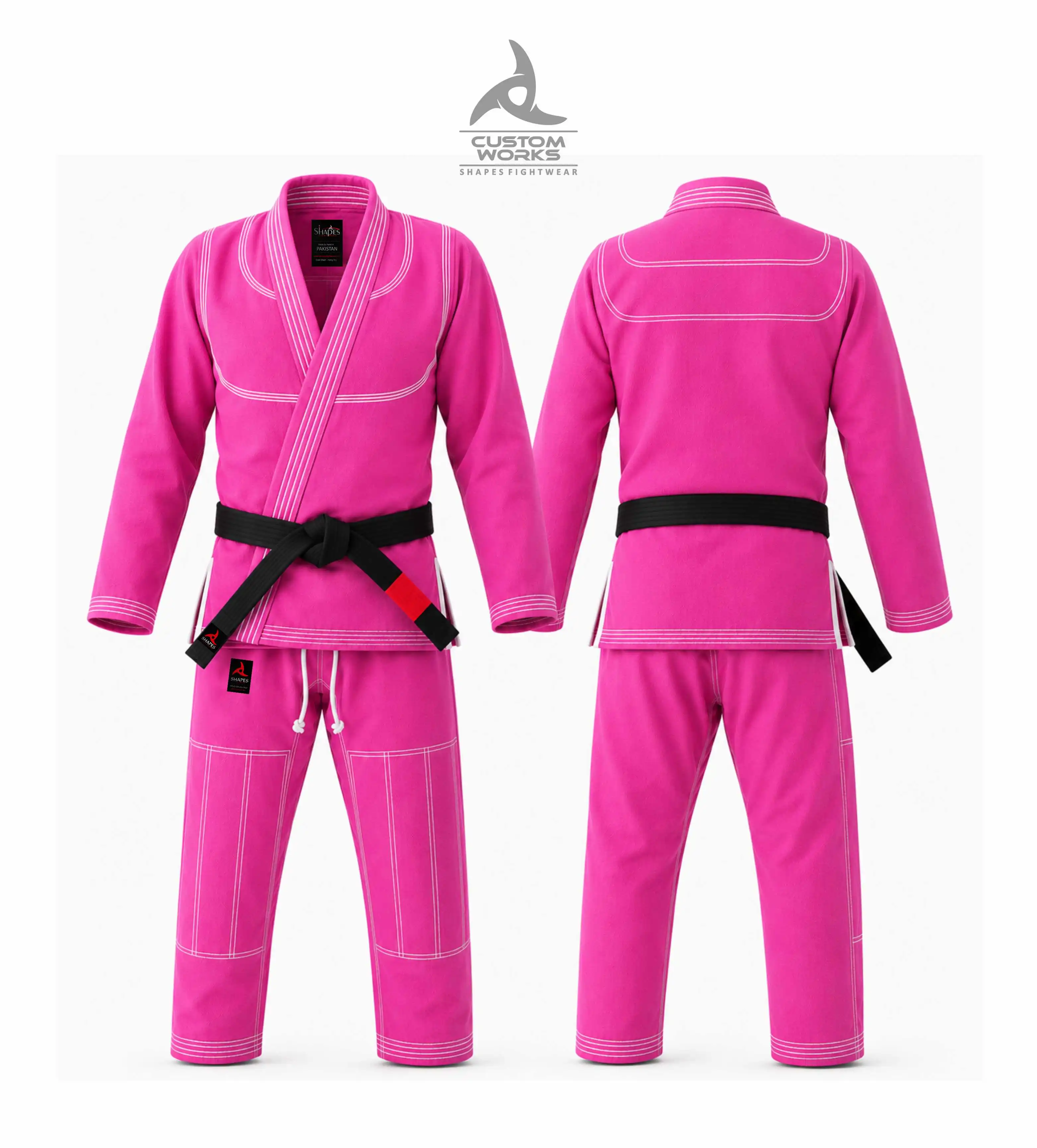 Full Personalized Blue Custom BJJ Gi with custom design options and special or large sizes from Shapes Fightwear