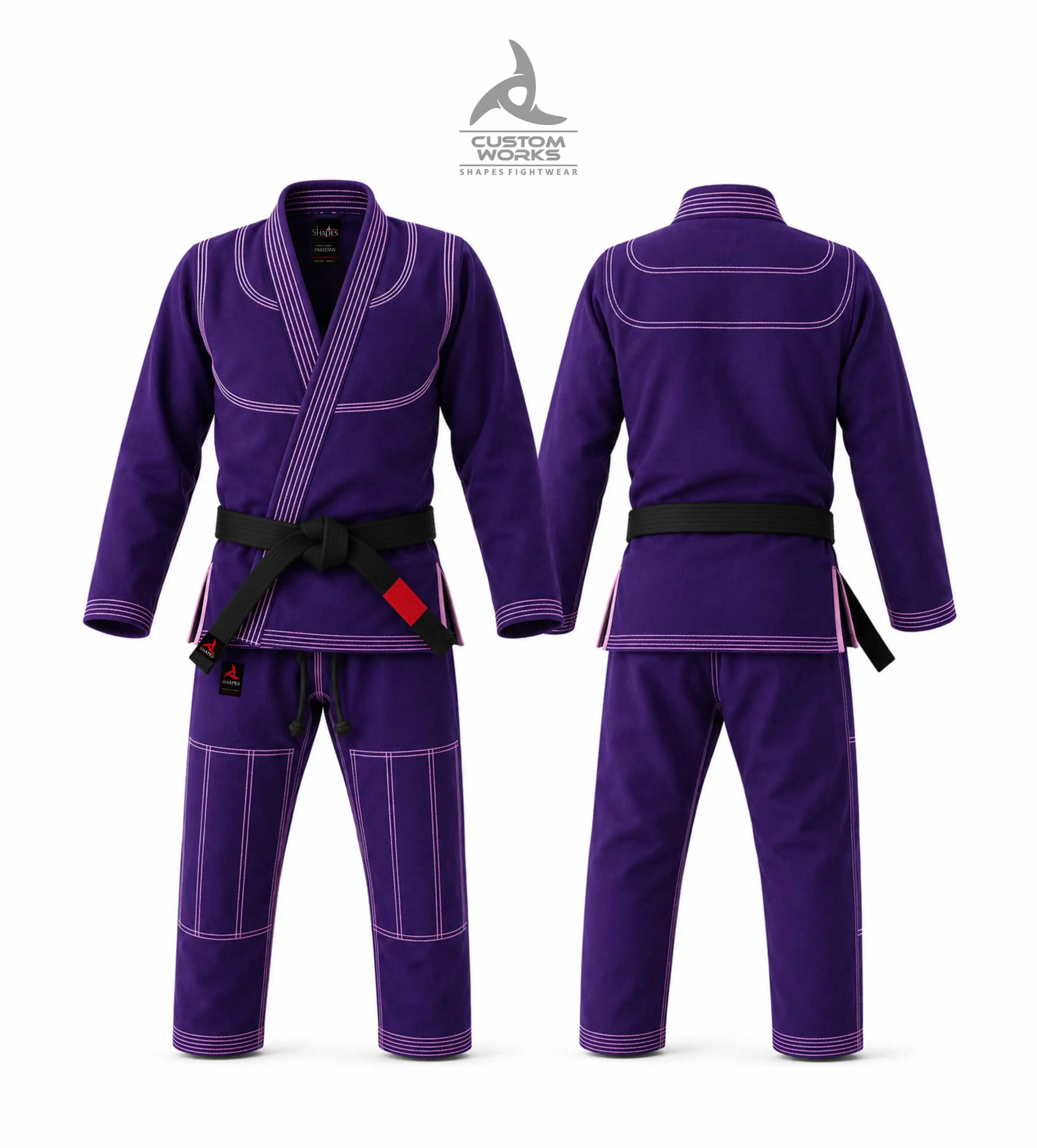 Full Personalized Blue Custom BJJ Gi with custom design options and special or large sizes from Shapes Fightwear